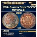 1878-s Morgan Dollar Rainbow Toned TOP POP! $1 ms6