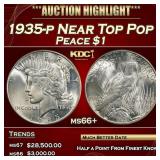 1935-p Peace Dollar Near Top Pop $1 ms66+ SEGS