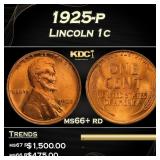 1925-p Lincoln Cent 1c ms66+ rd SEGS