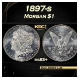 1897-s Morgan Dollar $1 Grades ms63+