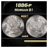 1886-p Morgan Dollar $1 Grades ms64