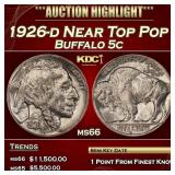 1926-d Buffalo Nickel Near Top Pop 5c ms66 SEGS
