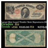 1917 $1 Large Size Legal Tender Note Grades f+ Sig