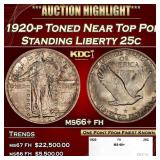1920-p Standing Liberty Quarter Toned Near Top Pop