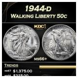 1944-d Walking Liberty Half Dollar 50c ms66+ SEGS