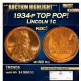1934-p Lincoln Cent TOP POP! 1c ms68 rd SEGS