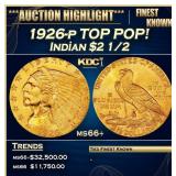 1926-p Gold Indian Quarter Eagle TOP POP! $2 1/2 m