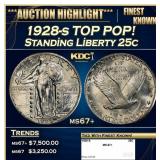 1928-s Standing Liberty Quarter TOP POP! 25c ms67+