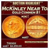 1916 McKinley Gold Commem Dollar Near Top Pop! 1 m