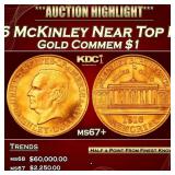 1916 McKinley Gold Commem Dollar Near Top Pop! 1 m