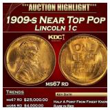1909-s Lincoln Cent Near Top Pop 1c ms67 rd SEGS