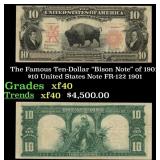 The Famous Ten-Dollar "Bison Note" of 1901 $10 Uni