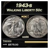 1943-s Walking Liberty Half Dollar 50c Grades ms66