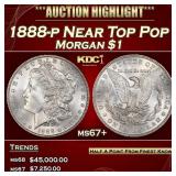 1888-p Morgan Dollar Near Top Pop $1 ms67+ SEGS