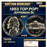 1953 Proof Jefferson Nickel TOP POP! 5c pr69 SEGS