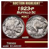 1923-p Buffalo Nickel 5c ms66 SEGS