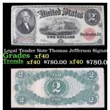 1917 $2 Large Size Legal Tender Note Thomas Jeffer