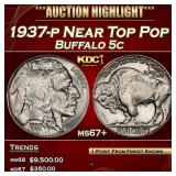 1937-p Buffalo Nickel Near Top Pop 5c ms67+ SEGS