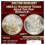 1883-cc Morgan Dollar Rainbow Toned Near Top Pop $