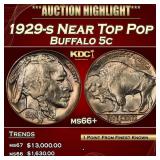 1929-s Buffalo Nickel Near Top Pop 5c ms66+ SEGS