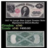 1917 Elliott/Burke $1 Large Size Legal Tender Note