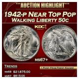 1942-p Walking Liberty Half Dollar Near Top Pop 50