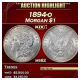 1894-o Morgan Dollar $1 ms62 USCG