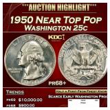 1950 Proof Washington Quarter Near Top Pop 25c pr6