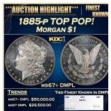 1885-p Morgan Dollar TOP POP! $1 ms67+ DMPL SEGS