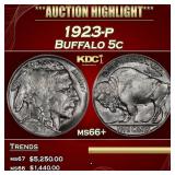 1923-p Buffalo Nickel 5c ms66+ SEGS