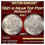 1921-d Morgan Dollar Near Top Pop! $1 ms67+ SEGS