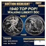 1940 Proof Walking Liberty Half Dollar TOP POP! 50