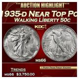 1935-d Walking Liberty Half Dollar Near Top Pop 50