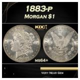 1883-p Morgan Dollar $1 Grades ms64+