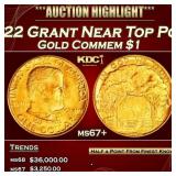 1922 Grant Gold Commem Dollar Near Top Pop! 1 ms67