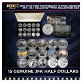 2020 WWII 75th Anniversary 15 Piece Colorized JFK