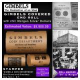 GIMBLES Unc Morgan Roll 20 Coin B+ Condition