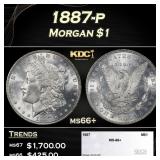 1887-p Morgan Dollar $1 ms66+ SEGS