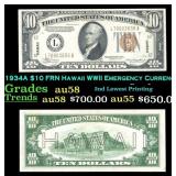 1934A $10 FRN Hawaii WWII Emergency Currency Grade