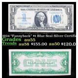 1934 $1 Blue Seal Silver Certificate "Funnyback" G