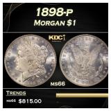 1898-p Morgan Dollar $1 Grades ms66