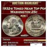 1932-s Washington Quarter Toned Near Top Pop 25c m