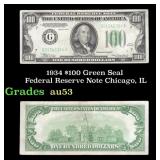 1934 $100 Green Seal Federal Reserve Note Chicago,