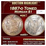 1887-o Morgan Dollar Toned $1 ms65+ SEGS
