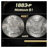1883-p Morgan Dollar $1 Grades ms63