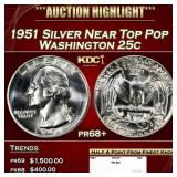1951 Proof Washington Quarter Silver Near Top Pop