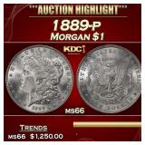 1889-p Morgan Dollar $1 ms66 SEGS