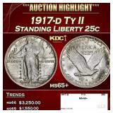 1917-d Ty II Standing Liberty Quarter 25c ms65+ SE