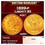 1899-p Gold Liberty Half Eagle $5 ms66+ SEGS