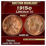 1915-d Lincoln Cent 1c ms66 rd SEGS